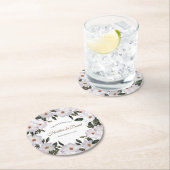 White Roses Botanical Illustration Wedding Ronde Kartonnen Onderzetter (Insitu)