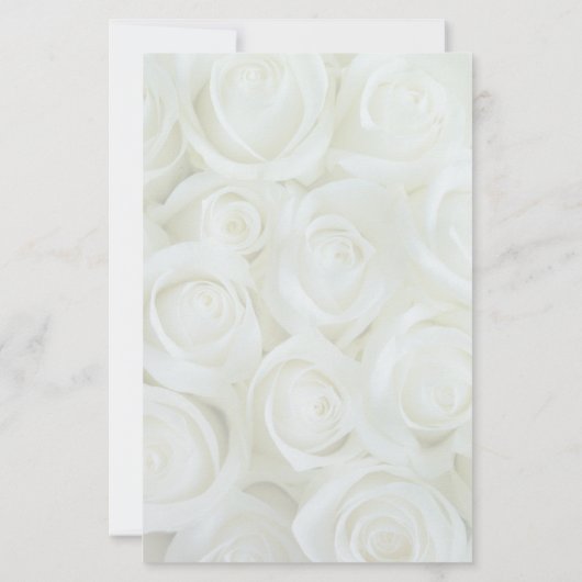 White Roses Bouquet Border 3 Stationery Lined Briefpapier (Achterkant)
