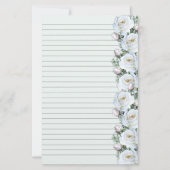 White Roses Bouquet Border 3 Stationery Lined Briefpapier (Voorkant)