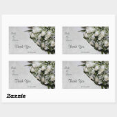 White Roses Bouquet Wedding Dank je Sticker (Vel)