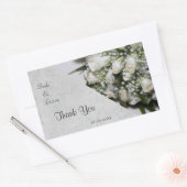 White Roses Bouquet Wedding Dank je Sticker (Envelop)