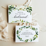 White Roses Bridesmaid proposal Kaart<br><div class="desc">Pop de vraag met deze mooie kaart! Bewerk eenvoudig de naam en het bericht op de achterzijde - voeg dan toe aan de wagen!</div>