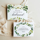 White Roses Bridesmaid proposal Kaart