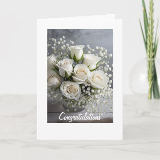 White Roses Bruiloft Kaart