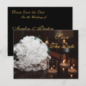 White Roses & Candlelight Sla de datum Kaart (Voorkant / Achterkant)