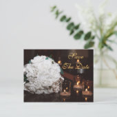 White Roses & Candlelight Sla de datum Kaart (Staand voorkant)