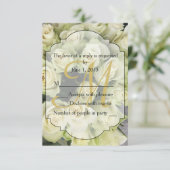 White Roses Champagne Blush Wedding Suite RSVP Kaartje (Staand voorkant)