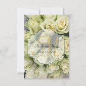 White Roses Champagne Blush Wedding Suite RSVP Kaartje (Achterkant)
