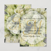 White Roses Champagne Blush Wedding Suite RSVP Kaartje (Voorkant / Achterkant)