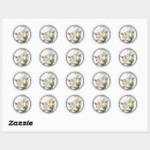 White Roses Checkerboard Ronde Sticker (Vel)