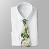 White Roses Classic Formal Floral Stropdas (Gebonden)