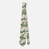 White Roses Classic Formal Floral Stropdas (Voorkant)