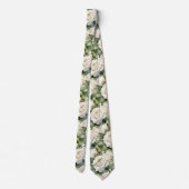 White Roses Classic Formal Floral Stropdas (Achterkant)