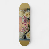 White Roses Colette Gold Skateboard (Voorkant)