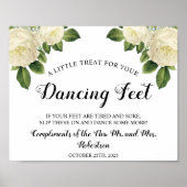White Roses Dancing Feet Teenslippers Weddenschap Poster (Voorkant)