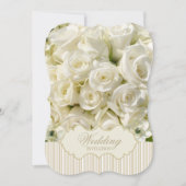 White Roses Elegant Wedding Invitation Kaart (Voorkant)