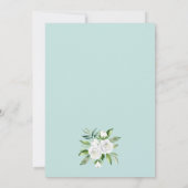 White Roses en Baby's Breath op Bleke Blauwe Bruil Kaart (Achterkant)