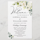 White Roses Eucalyptus Wedding Ceremony Programme (Voorkant)