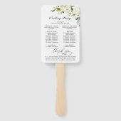 White Roses Eucalyptus Wedding Programme Handje Fa Handwaaier (Achterkant)