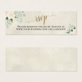 White Roses & Eucalyptus Wedding RSVP Online Kaart (Voorkant /achterkant)