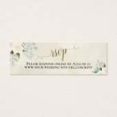 White Roses & Eucalyptus Wedding RSVP Online Kaart (Voorkant)