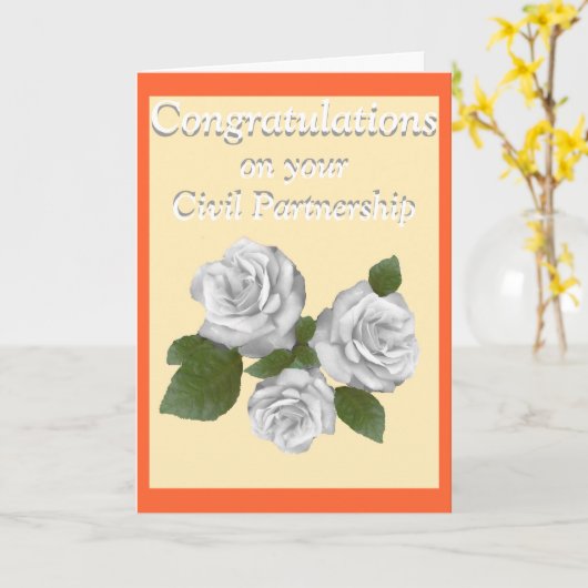 White Roses feliciteert het partnerschap Kaart (Gele Bloem)