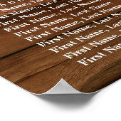 White Roses Floral 16 Tables Wedding SEATING CHART Poster (Hoek)