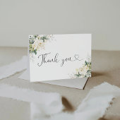 White Roses Floral Baby shower Bedankt Card