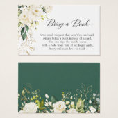 White Roses Floral Baby shower Boek Aanvraag Kaart (Voorkant /achterkant)