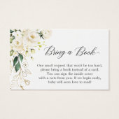 White Roses Floral Baby shower Boek Aanvraag Kaart (Voorkant)