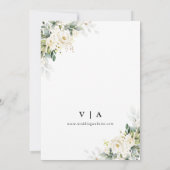 White Roses Floral Bewaar De Datum Met Foto Save The Date (Achterkant)