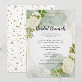 White Roses Floral Bridal Brunch Menu (Voorkant / Achterkant)