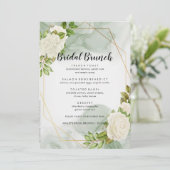 White Roses Floral Bridal Brunch Menu (Staand voorkant)