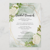 White Roses Floral Bridal Brunch Menu (Voorkant)