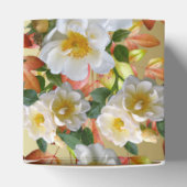 White Roses Floral Gold Favor Box Bedankdoosjes (Bovenkant)