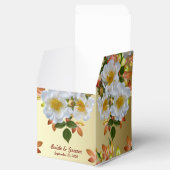White Roses Floral Gold Favor Box Bedankdoosjes (Geopend)