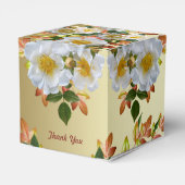 White Roses Floral Gold Favor Box Bedankdoosjes (Achterkant)