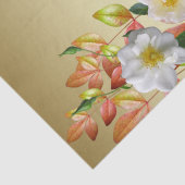 White Roses Floral Gold Tissue Paper Tissuepapier (Detail)