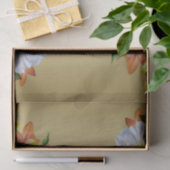White Roses Floral Gold Tissue Paper Tissuepapier (Geschenk)
