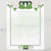 White Roses Floral-led schrijfpapier (Voorkant)