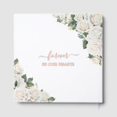 White Roses Floral Memorial Funeral Afbeelding Fot Gastenboek (Achterkant)