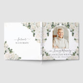 White Roses Floral Memorial Funeral Foto Afbeeldin Gastenboek (Volledig)