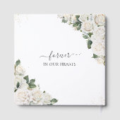 White Roses Floral Memorial Funeral Foto Afbeeldin Gastenboek (Achterkant)