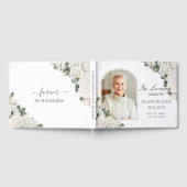 White Roses Floral Memorial Funeral Foto Afbeeldin Gastenboek (Volledig)