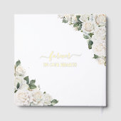 White Roses Floral Memorial Funeral Foto Afbeeldin Gastenboek (Achterkant)