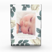 White Roses  Floral Photo Block Lijst Fotoblokken (Voorkant)