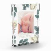 White Roses  Floral Photo Block Lijst Fotoblokken (Links)