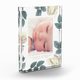 White Roses  Floral Photo Block Lijst Fotoblokken