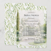 White Roses Floral Romantic Garden Bridal Shower Kaart (Voorkant / Achterkant)