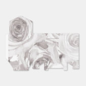 White Roses Floral Roos Modern Elegant Wedding Bedankdoosjes (Uitgevouwen)